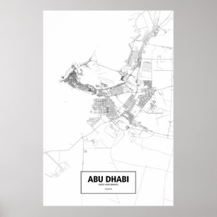 Póster Abu Dhabi, Emirados Árabes Unidos (preto no branco
