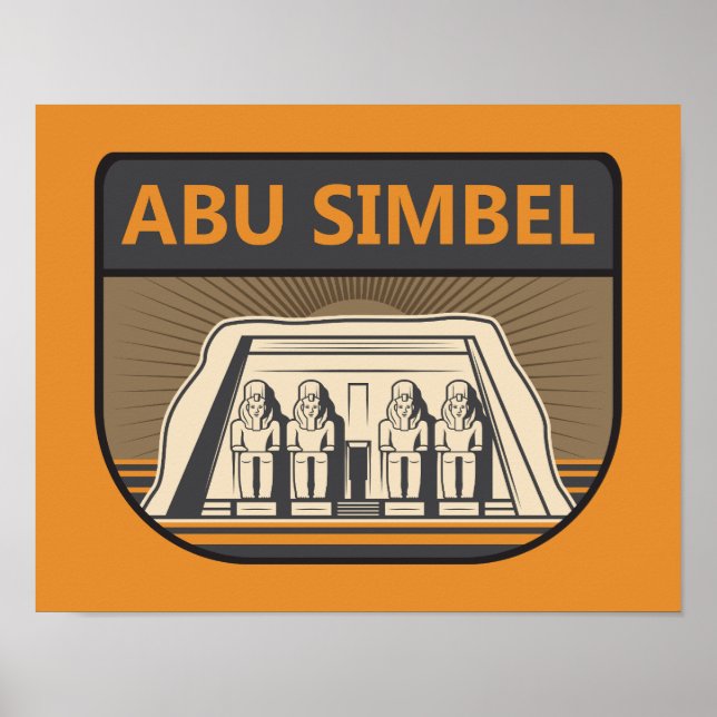 Poster Abu Simbel Egito - Viagem de Art Retro (Frente)