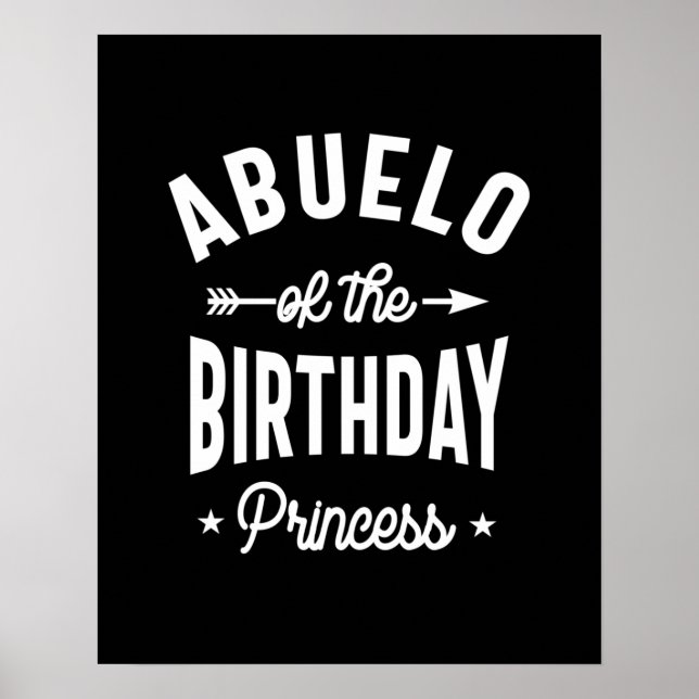 Poster Abuelo Da Princesa De Aniversário (Frente)