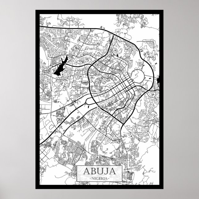 Poster Abuja Nigeria Map (Frente)