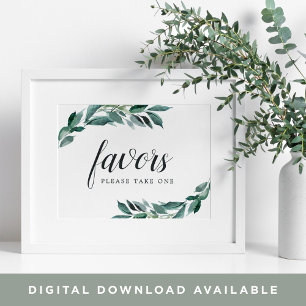 Póster Abundant Foliage Wedding Sign
