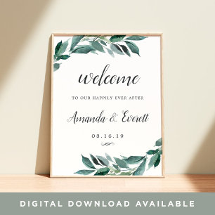 Poster Abundant Foliage Wedding Welcome