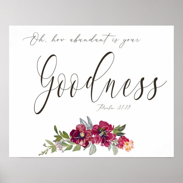 Poster Abundant Goodness Red floral (Frente)