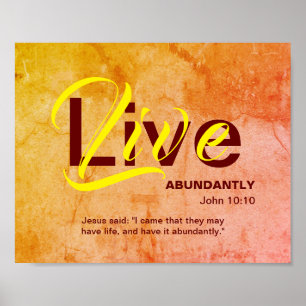 Poster ABUNDANTE-Cristão Life Inspirational Cote ORANGE