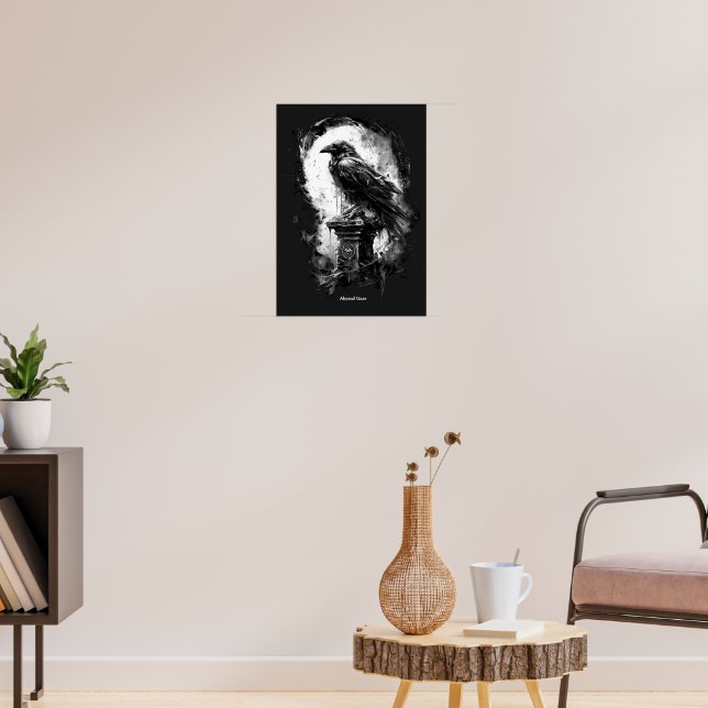 Poster Abyssal Gaze Heavy Metal Raven Skull  (Sala de Estar 3)