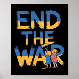 Poster Acabar Com a Guerra Grafite Crianças Apoiam Zelens