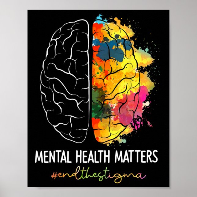 Poster Acabar Com A Saúde Mental Estigma Importa Awaren M (Frente)