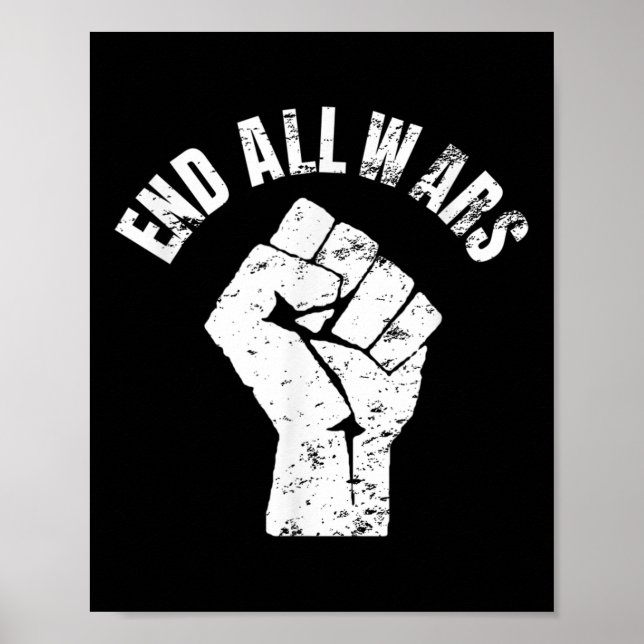 Poster Acabar com todas as guerras - Protesto Anti-Guerra (Frente)