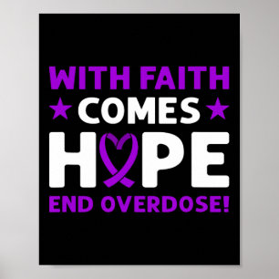 Poster Acabe com a Overdose! Fita Roxa. Conscientização s