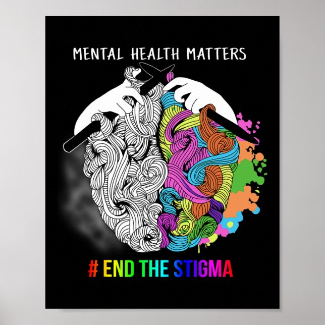 Poster Acabe Com O Stigma Mental Health Problems Mental A (Frente)