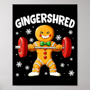 Poster Academia de Natal Gengibre Gingershred Treino de N