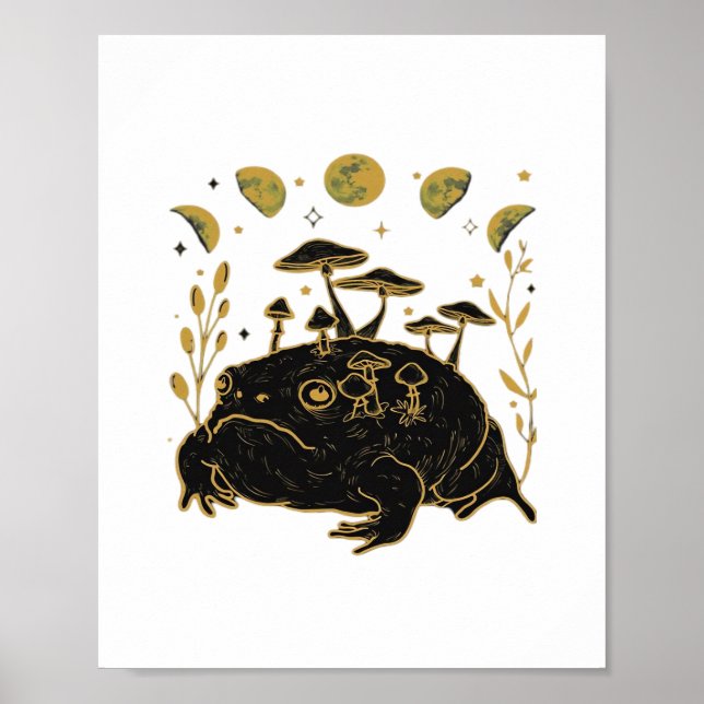 Poster Academia Lua Witchy Goblincore Estética Sapo Cla (Frente)