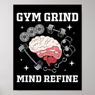 Poster Academia Moedor Mente Refinada Musculação Divertid
