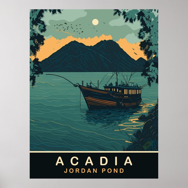 Poster Acadia, Jordan Pond, Viagem (Frente)