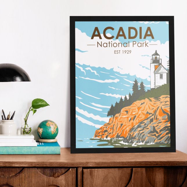 Poster Acadia National Park Bar Harbor Lighthouse Maine (Criador carregado)