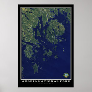 Póster Acadia National Park Maine Do Space Satellite