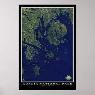 Póster Acadia National Park Maine Do Space Satellite