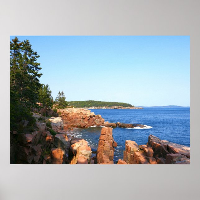 Poster Acadia Rocky Beach perto de Thunder Hole (Frente)