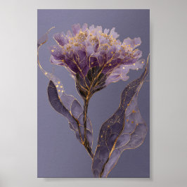 Poster Açafrão Roxo Inspirado em Acentos Dourados Florais