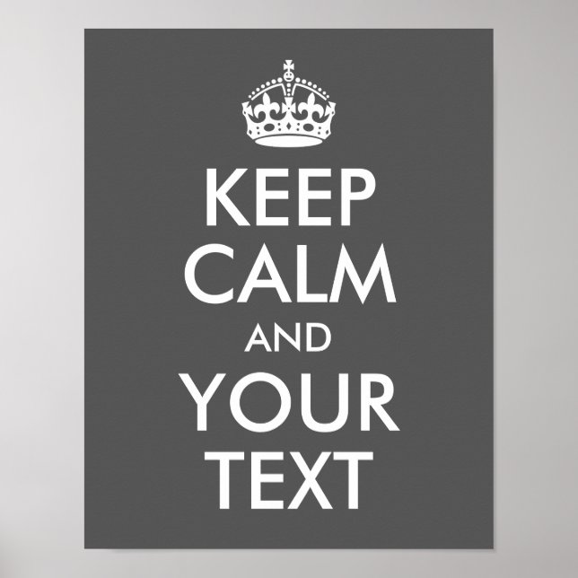 Poster Acalme-se e mantenha o seu texto em design (Frente)
