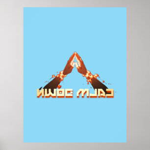 Poster Acalme-Se! Espelho Imagem reversa tipografia