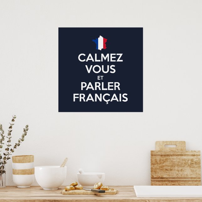 Poster Acalmem-se e Falem Francês (Cozinha)