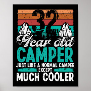 Poster Acampador de 32 anos de idade Scouting Camping Vin
