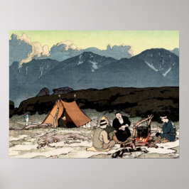 Poster Acampamento Alpes do Sul do Japão Yoshida Hiroshi 