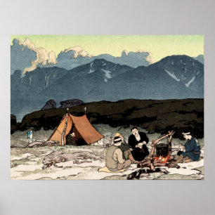 Poster Acampamento Alpes do Sul do Japão Yoshida Hiroshi