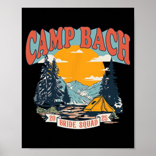 Poster Acampamento Bach Bride Squad 2025 Acampamento Retr (Frente)
