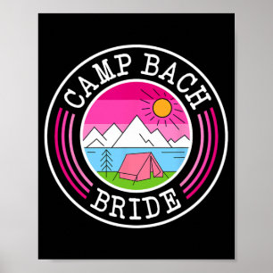 Poster Acampamento Bach Noiva Dama de Honra Retro Acampam