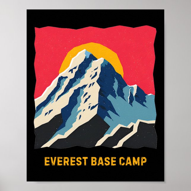 Poster Acampamento Base do Monte Everest Himalaias Montan (Frente)