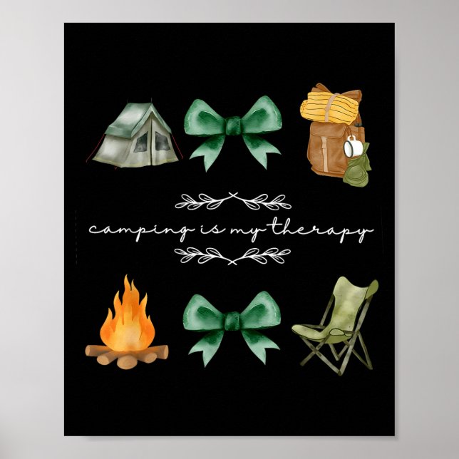 Poster Acampamento coquete laço acampamento é terapia ver (Frente)