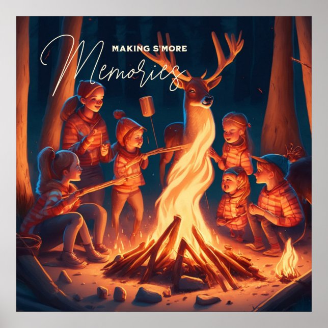 Poster Acampamento da arte | Fazer S'mores (Frente)