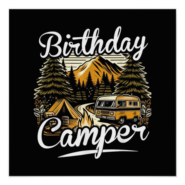 Póster Acampamento de Aniversário (Frente)