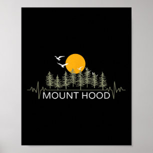 Poster Acampamento de natureza batida cardíaca de Mount H