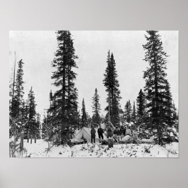 Poster Acampamento de neve a norte do Círculo Ártico (Frente)