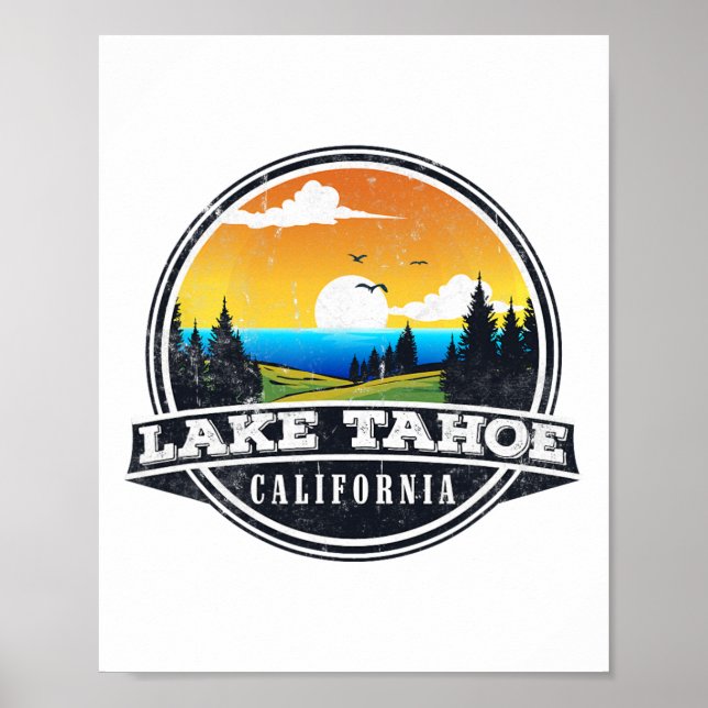 Poster Acampamento de Pesca e Barcos - Vista para o Lago  (Frente)