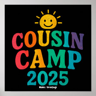 Poster Acampamento de Primos 2025 Diversão nas Férias de 