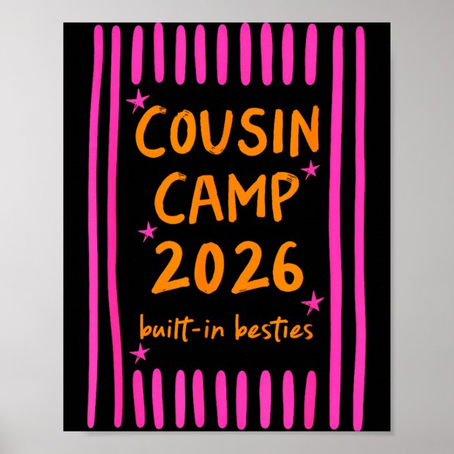 Poster Acampamento de primos 2026 amigas internas acampam (Frente)