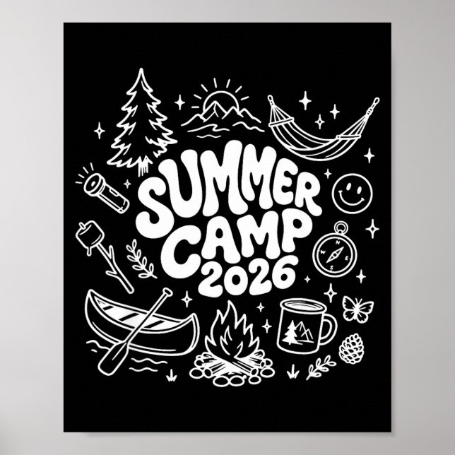 Poster Acampamento de verão 2026 amigas internas acampame (Frente)