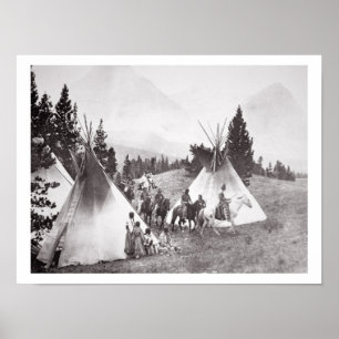 Poster Acampamento do Teepee do nativo americano,