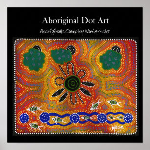 Póster Acampamento dos aborígenes por Waterhole