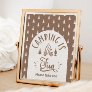 Poster Acampamento é divertido Um Camper Feliz