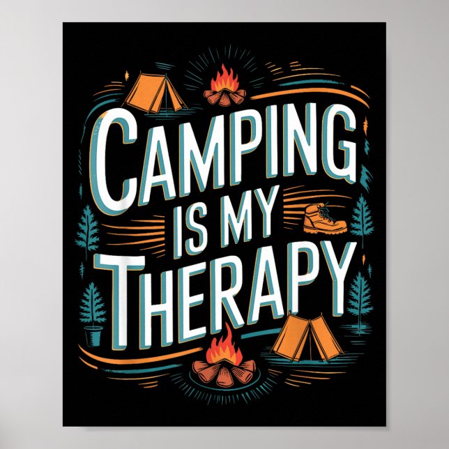 Poster Acampamento é minha terapia  (Frente)