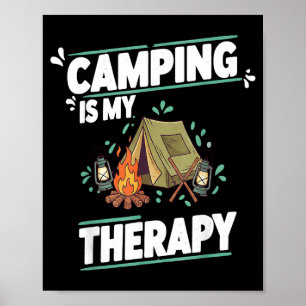 Poster Acampamento é terapia para o grande ar livre e bar