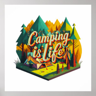 Poster Acampamento é vida