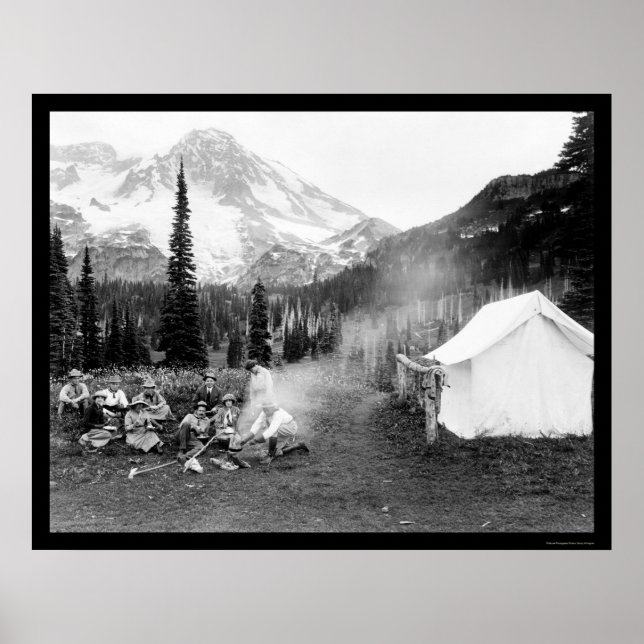 Poster Acampamento em Henry indiano, Monte Rainier, WA 19 (Frente)