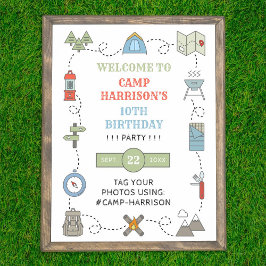 Poster Acampamento em qualquer Festa de aniversário de id