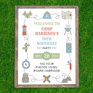 Poster Acampamento em qualquer Festa de aniversário de id